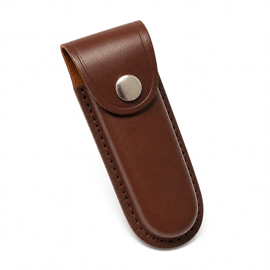 Lederholster, Messerscheide mit Gürtelknopf