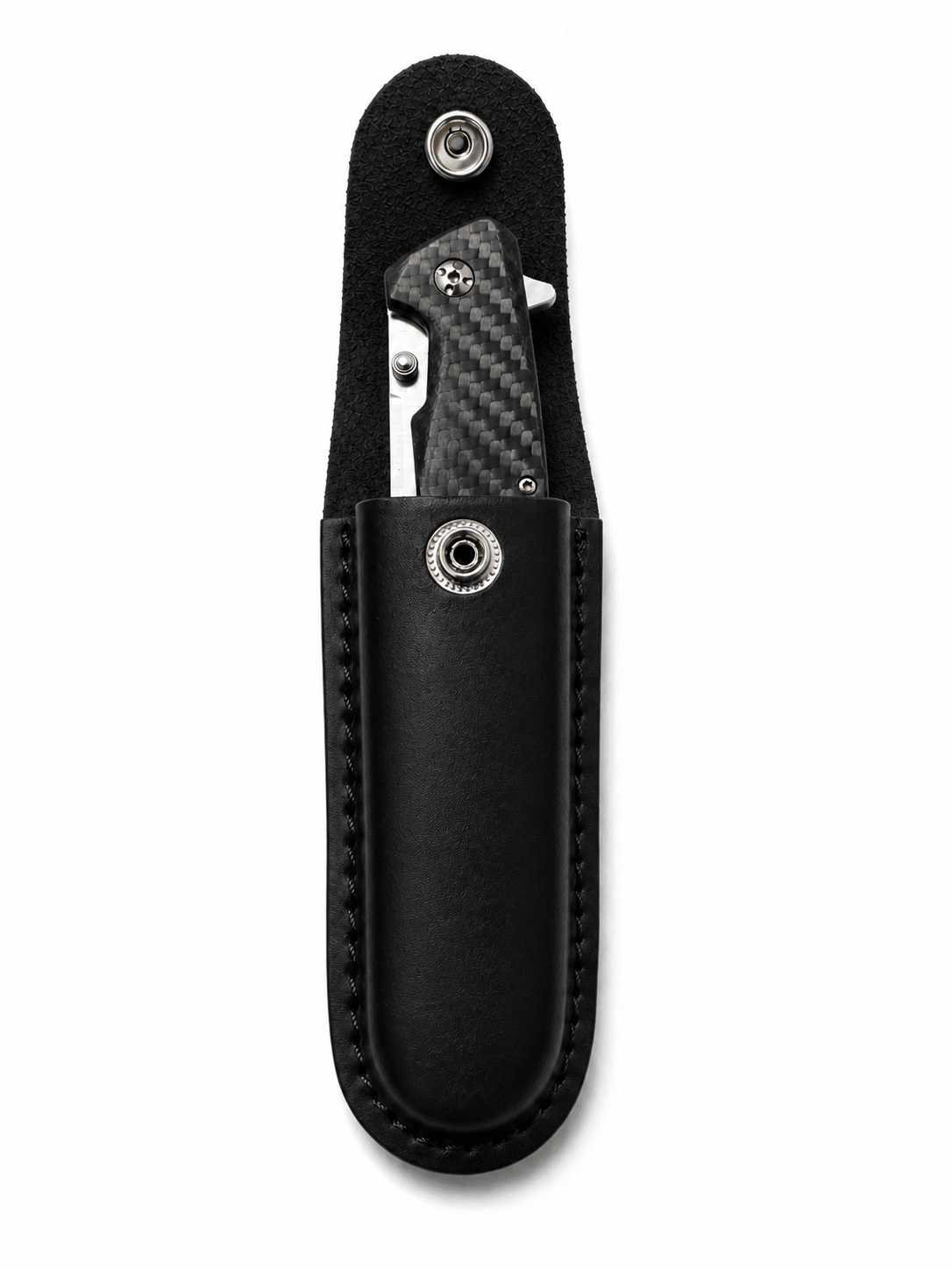 Lederholster, Messerscheide mit Gürtelknopf