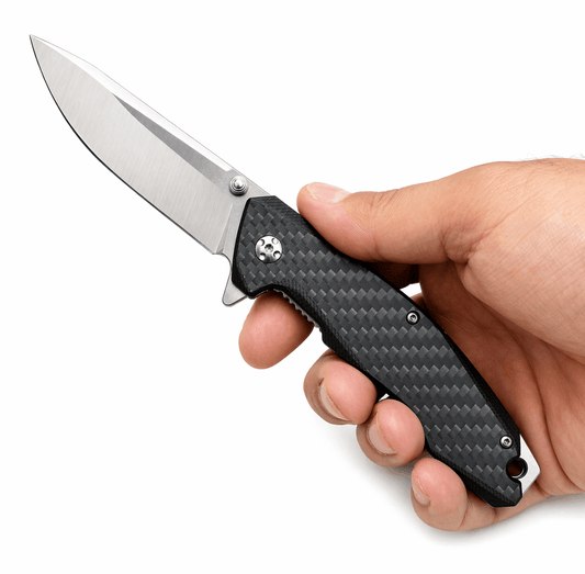 Klappmesser Black Airsoft mit Carbon-Griff