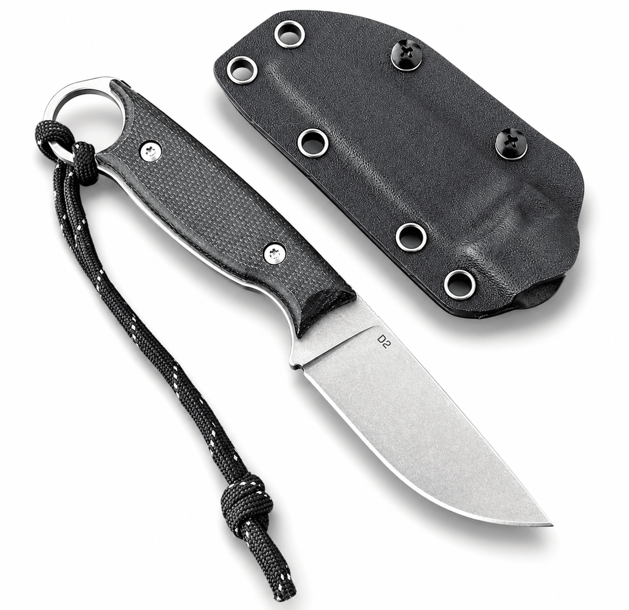 Kompaktes taktisches Messer BlackAirsoft HUNTER MINI D2 mit KYDEX-Scheide und G10 Griff