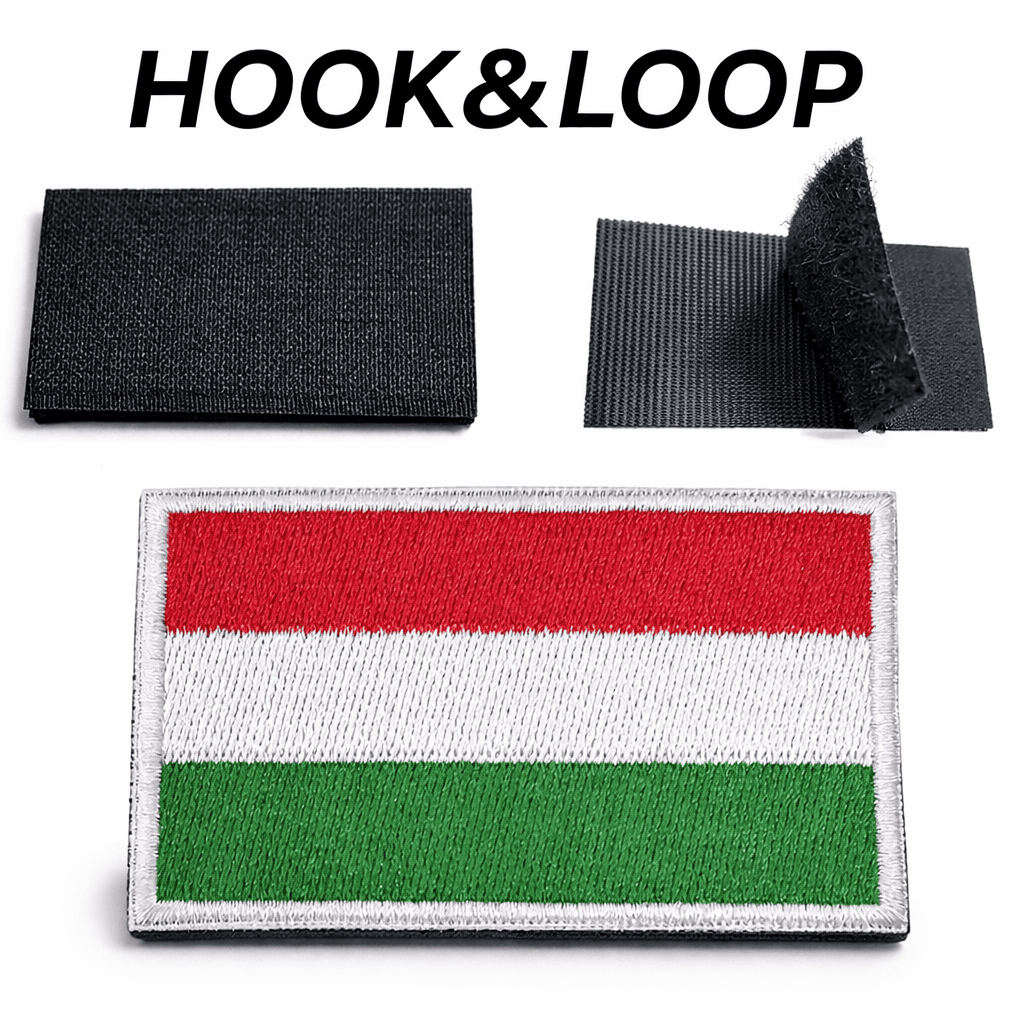 Besticktes Klett-Patch 5x8 cm - ungarische Flagge