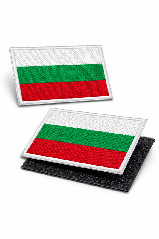 Besticktes Klett-Patch 5x8 cm – bulgarische Flagge