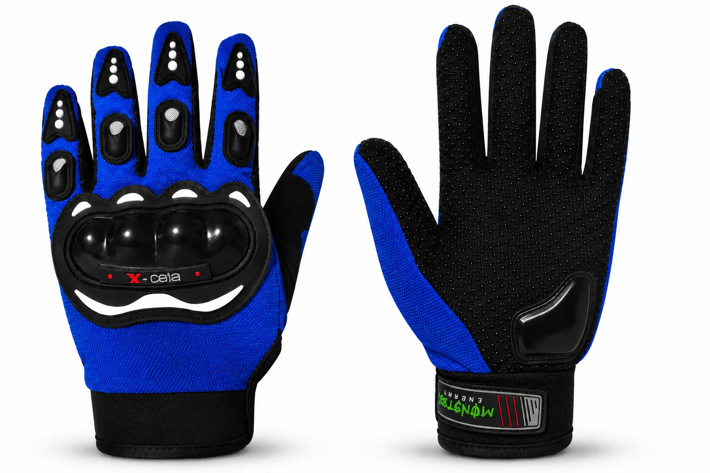 Promo-Paket: Motorradhandschuhe mit harten Protektoren + 3 Hauben