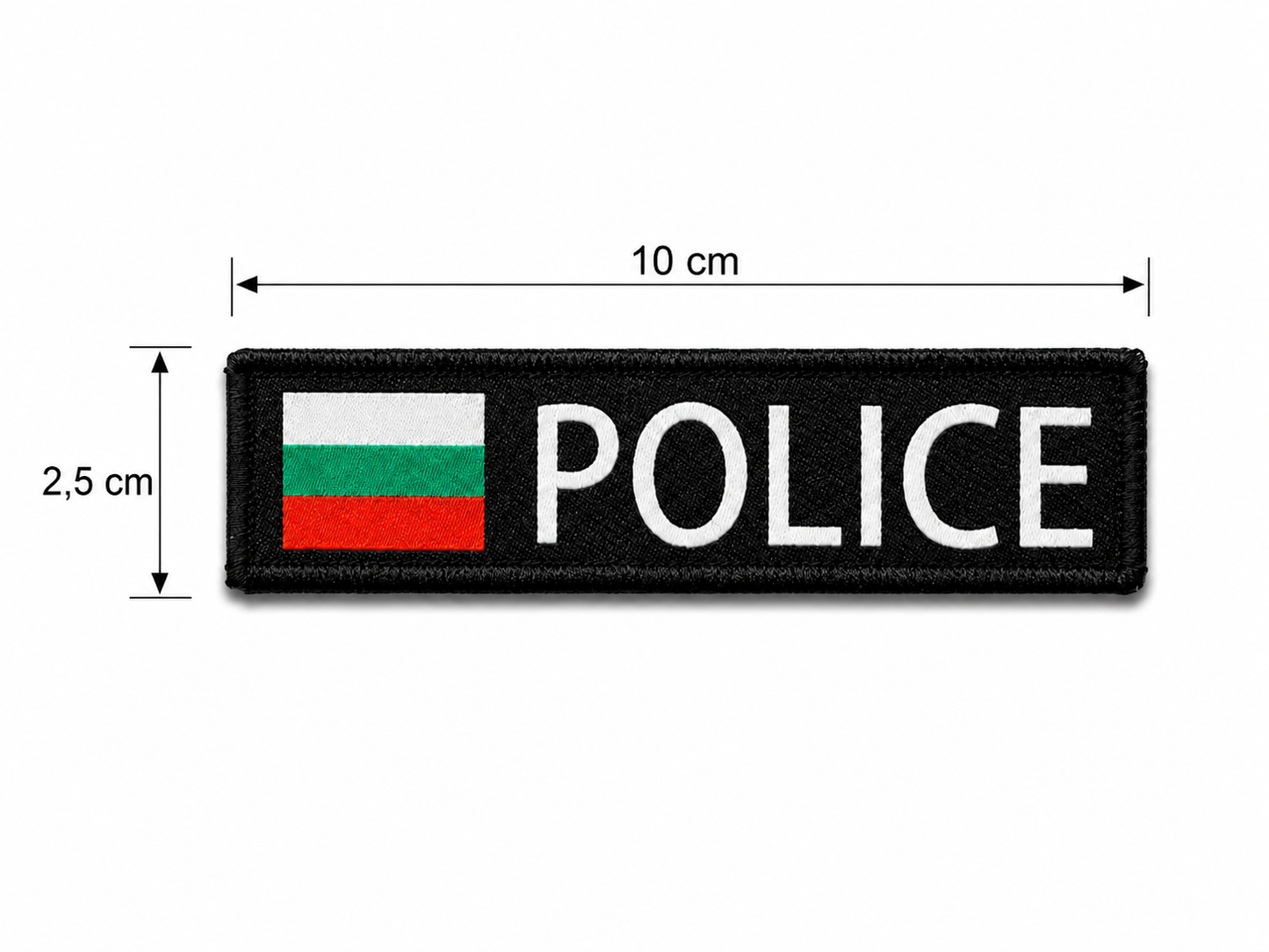 Aufnäher POLICE 10x2,5 cm mit Klettverschluss-Rückseite