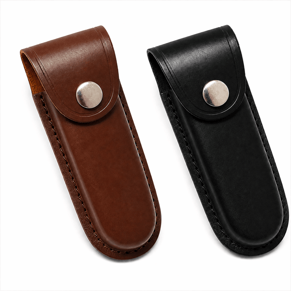 Lederholster, Messerscheide mit Gürtelknopf