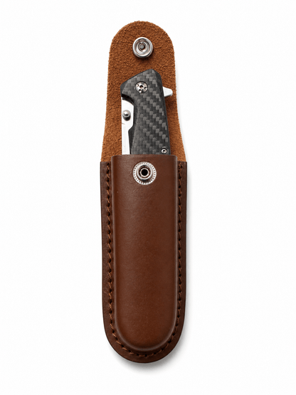 Lederholster, Messerscheide mit Gürtelknopf
