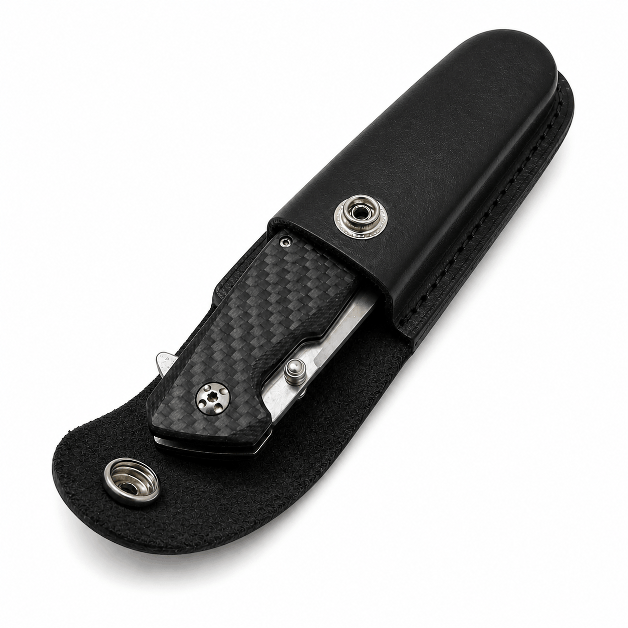 Lederholster, Messerscheide mit Gürtelknopf