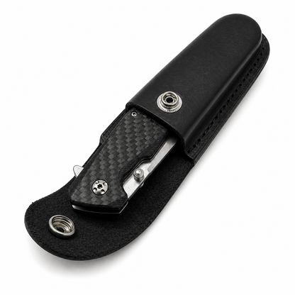 Lederholster, Messerscheide mit Gürtelknopf