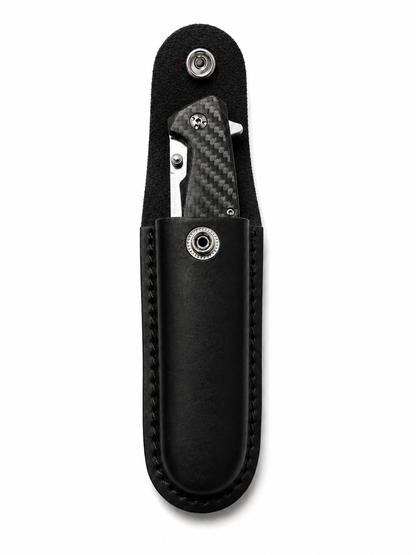 Lederholster, Messerscheide mit Gürtelknopf