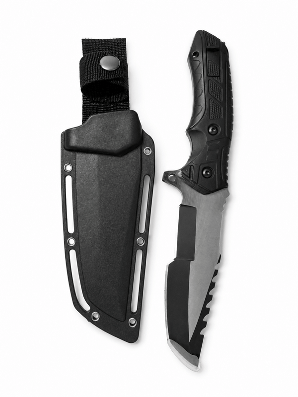 Messer mit Ferrocerium-Feuerstarter und Pfeife BlackAirsoft Survival