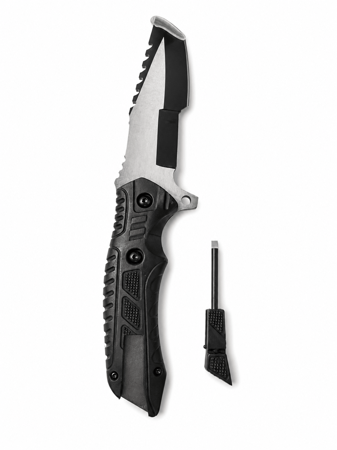 Messer mit Ferrocerium-Feuerstarter und Pfeife BlackAirsoft Survival
