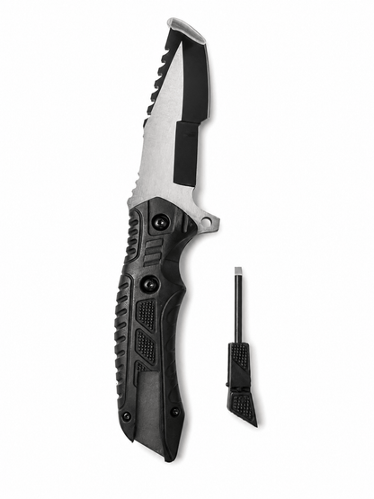 Messer mit Ferrocerium-Feuerstarter und Pfeife BlackAirsoft Survival