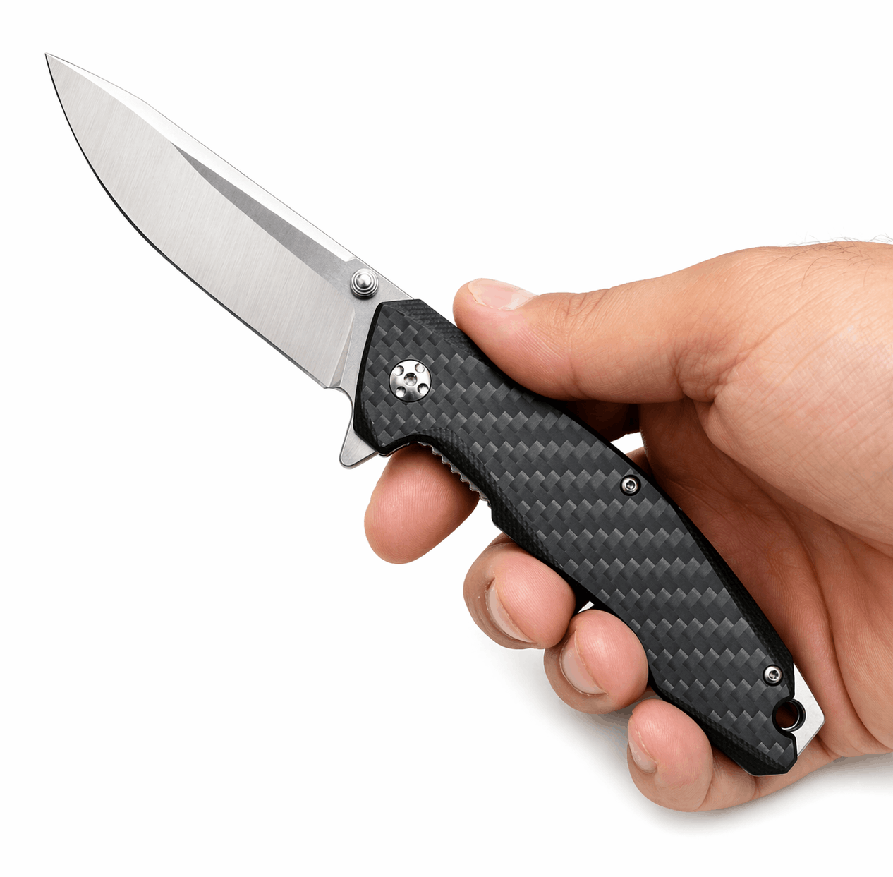 Klappmesser Black Airsoft mit Carbon-Griff