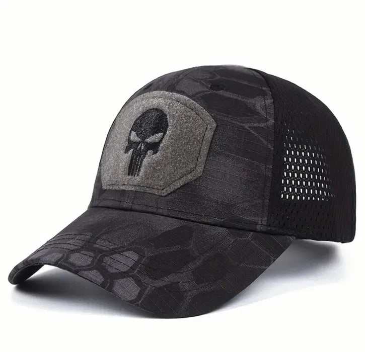 Taktische Mütze BlackAirsoft Skull mit Klettpanel