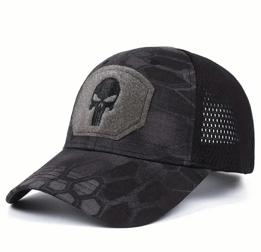 Taktische Mütze BlackAirsoft Skull mit Klettpanel