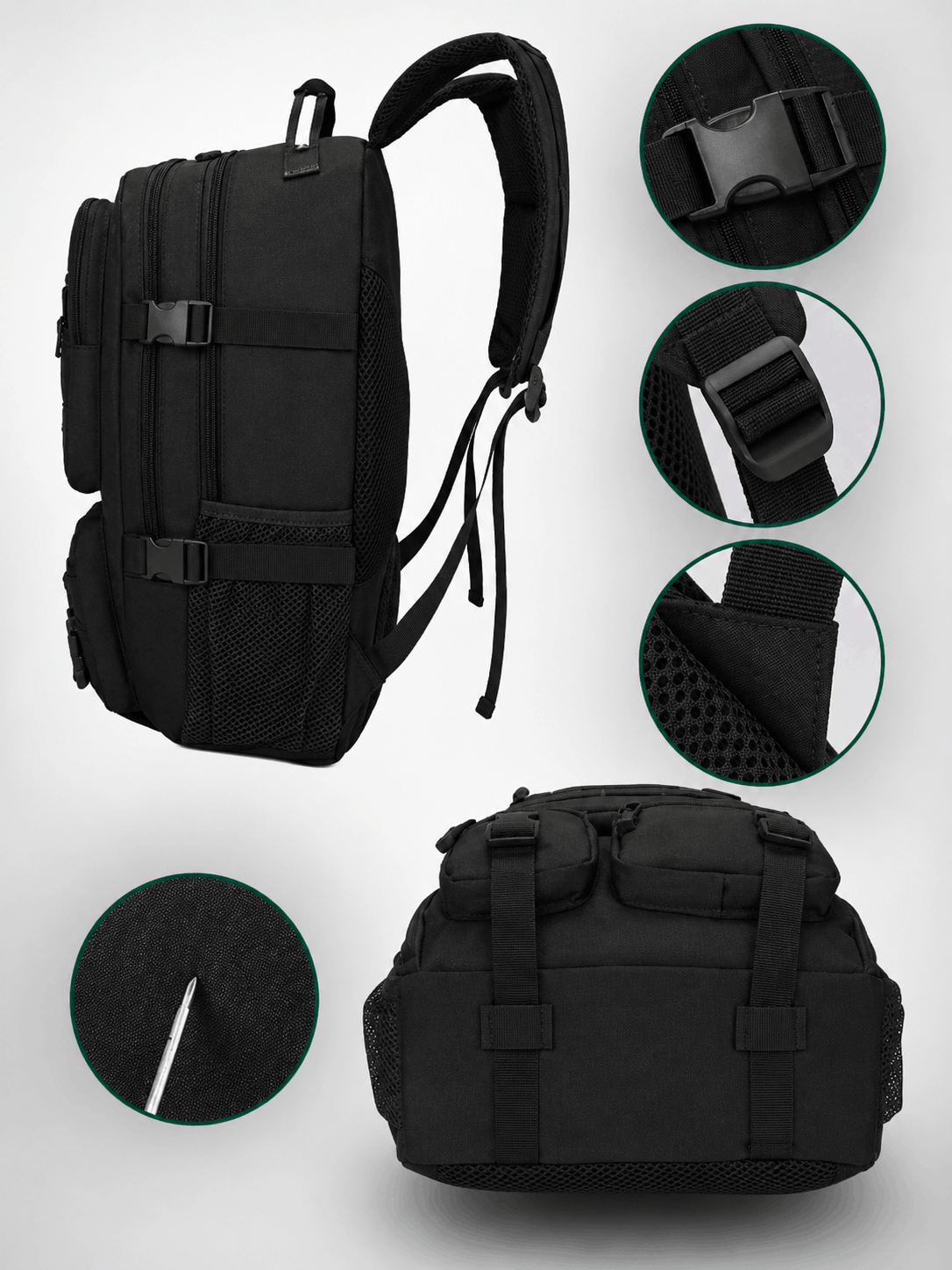 Taktischer Rucksack Black Airsoft Tactical Backpack 35L 600D