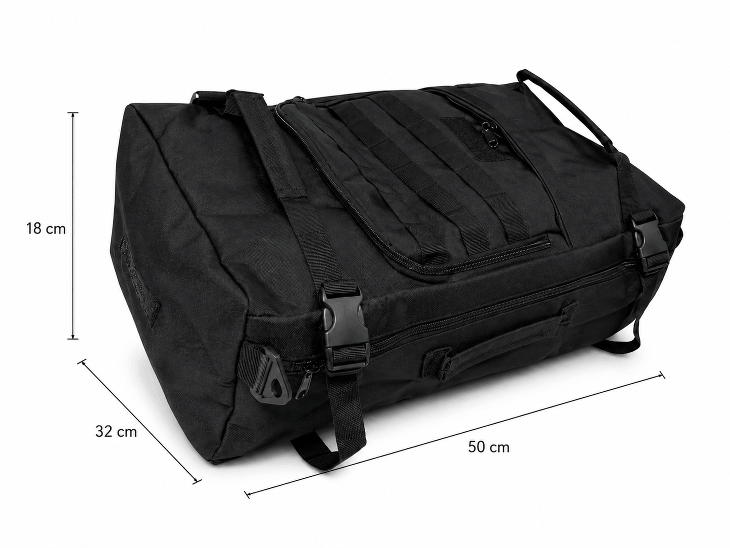 Taktische Tasche und Rucksack 2in1 BlackAirsoft TRANSFORM 50L