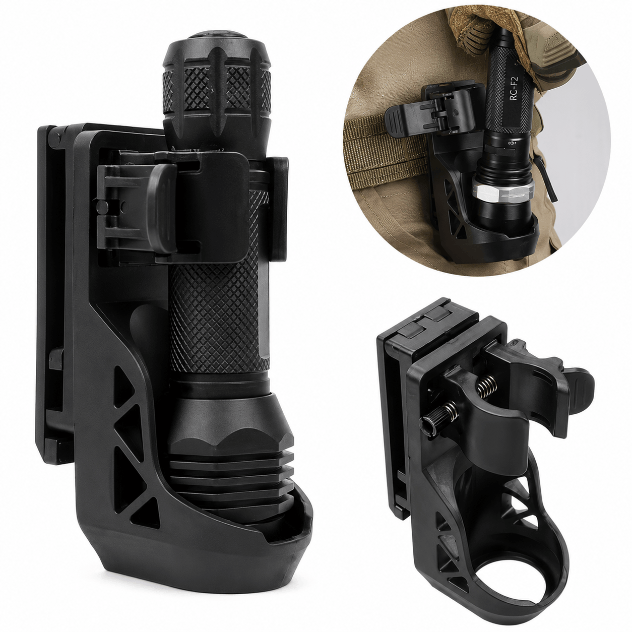 Taktischer Halter für Taschenlampe BlackAirsoft FLASHGRIP 22–30 mm