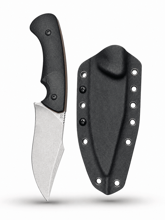 Taktisches Messer BlackAirsoft HUNTER D2 mit KYDEX-Scheide und G10 Griff – 24 cm