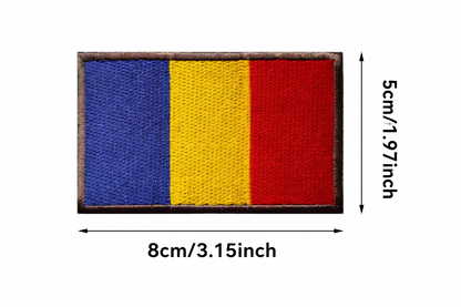 Besticktes Klett-Patch 5x8 cm – rumänische Flagge