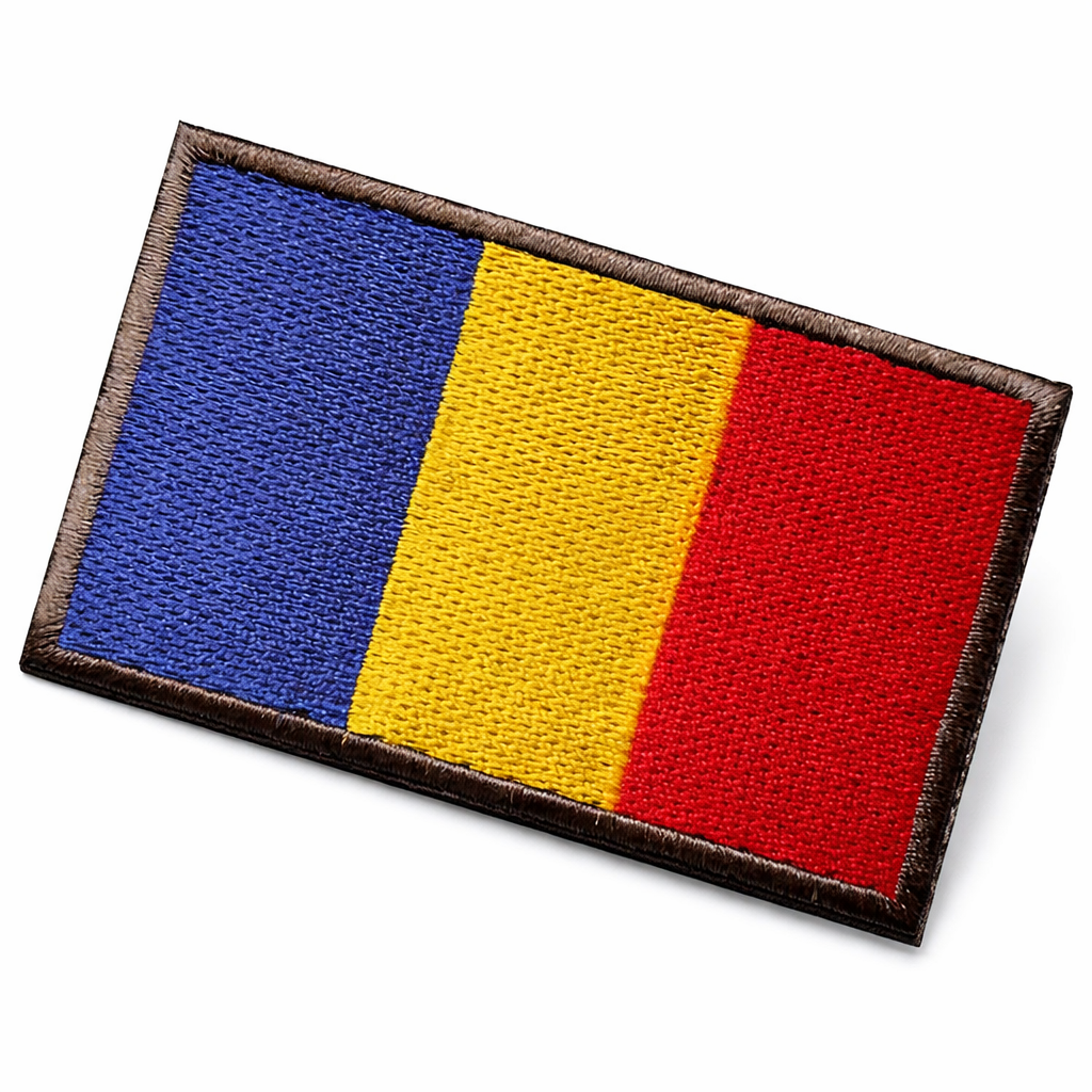 Besticktes Klett-Patch 5x8 cm – rumänische Flagge