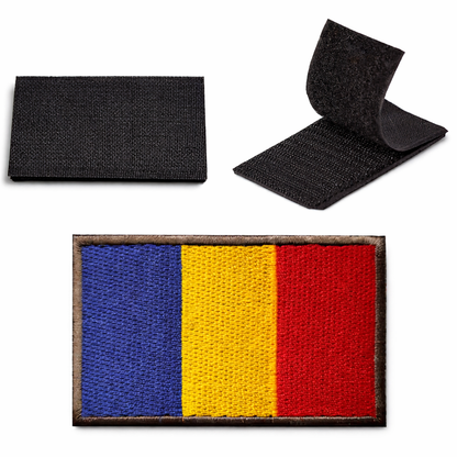 Besticktes Klett-Patch 5x8 cm – rumänische Flagge