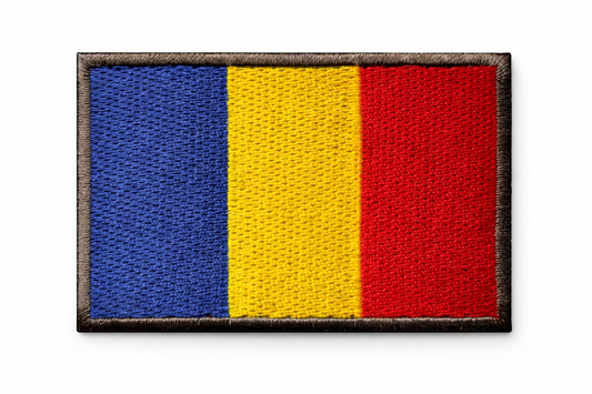 Besticktes Klett-Patch 5x8 cm – rumänische Flagge
