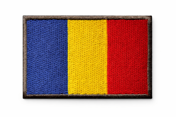 Besticktes Klett-Patch 5x8 cm – rumänische Flagge