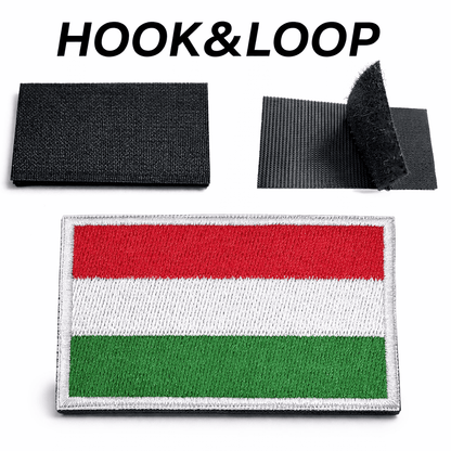 Besticktes Klett-Patch 5x8 cm - ungarische Flagge