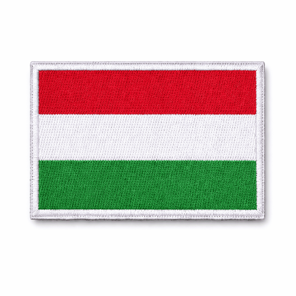 🎁 Bestickter Klettaufnäher 5x8 cm - ungarische Flagge (100% Rabatt)