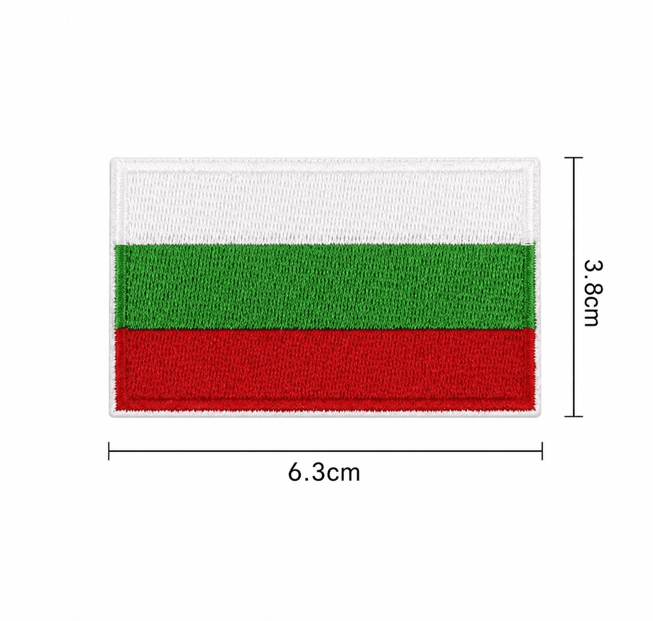 Patch bulgarische Flagge 6,3x3,8 cm – thermobefestigend ohne Klett