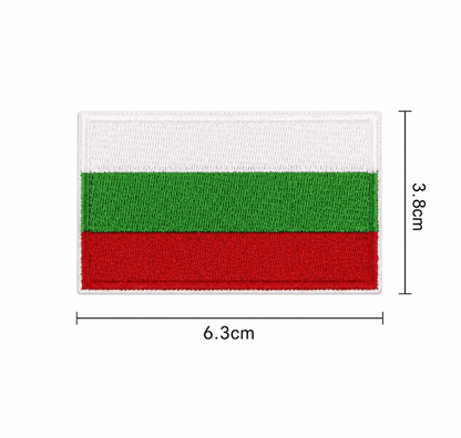 Patch bulgarische Flagge 6,3x3,8 cm – thermobefestigend ohne Klett