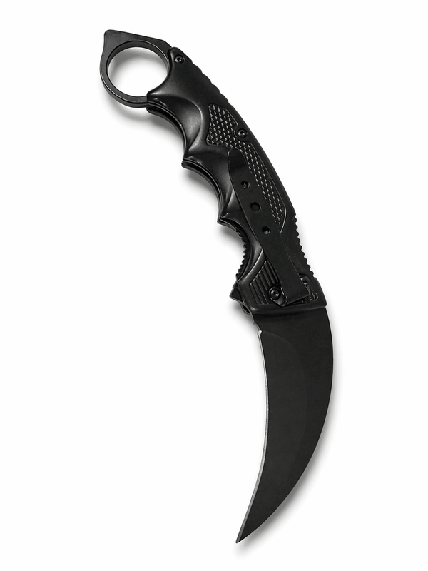 Karambit-Messer Black Airsoft klappbar mit Ring