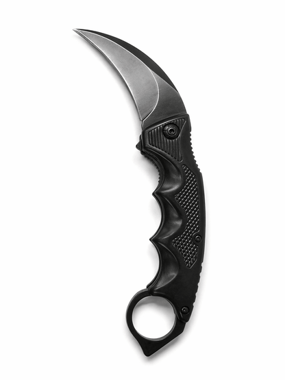Karambit-Messer Black Airsoft klappbar mit Ring