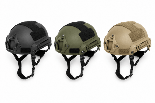 Airsoft-Helm MICH High-Cut mit NVG-Halterung und Schienen