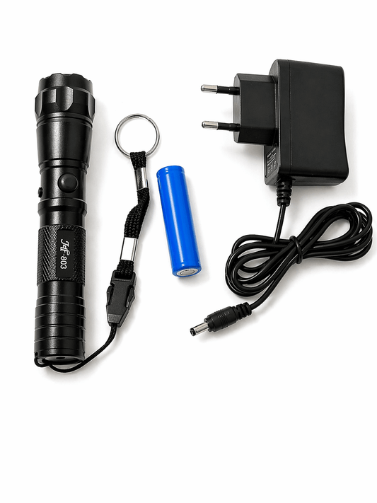 LED-Taschenlampe Black Airsoft 903 12V mit Ladegerät und Akku