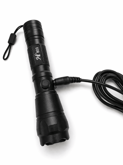LED-Taschenlampe Black Airsoft 903 12V mit Ladegerät und Akku