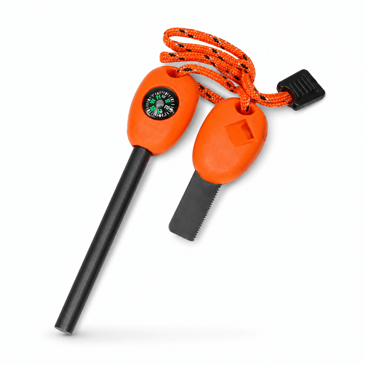 Magnesium-Feuerstarter mit Kompass und Pfeife | Feuerstarter für Survival