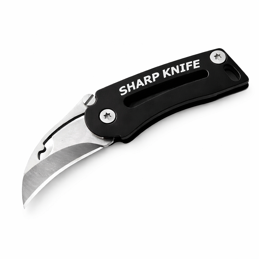 Mini-Klappmesser mit gebogener Klinge für Schlüsselanhänger – kompaktes EDC-Werkzeug