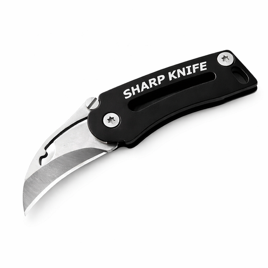 Mini-Klappmesser mit gebogener Klinge für Schlüsselanhänger – kompaktes EDC-Werkzeug