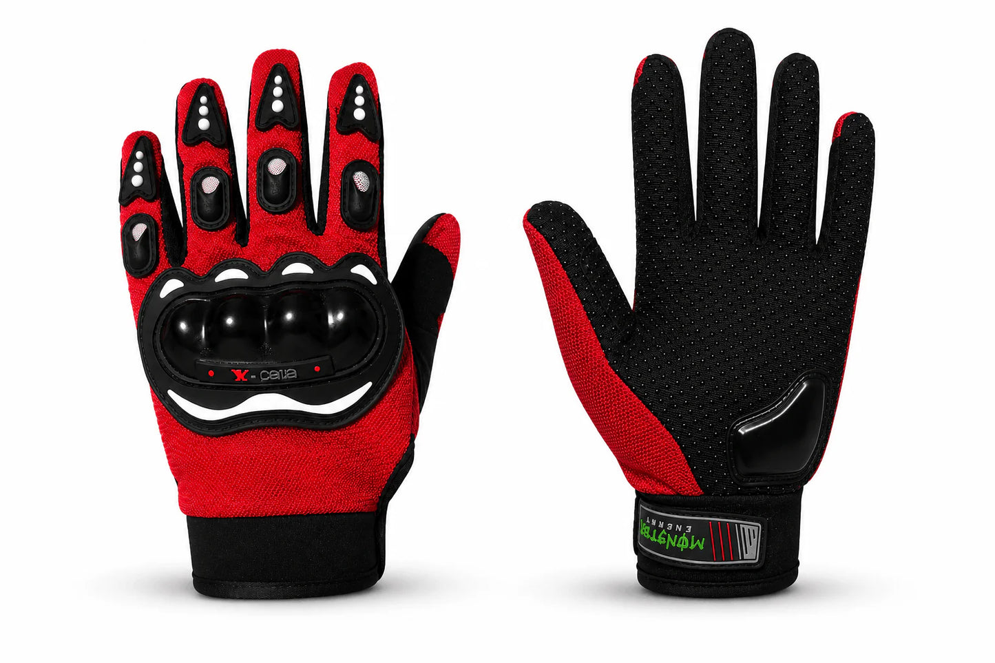 Promo-Paket: Motorradhandschuhe mit harten Protektoren + 3 Hauben