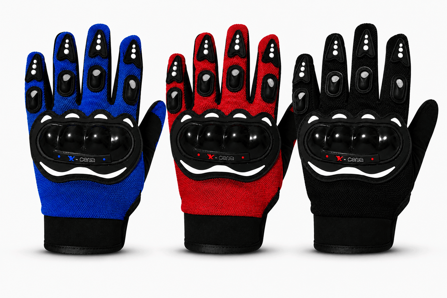 Motorradhandschuhe mit harten Protektoren - L