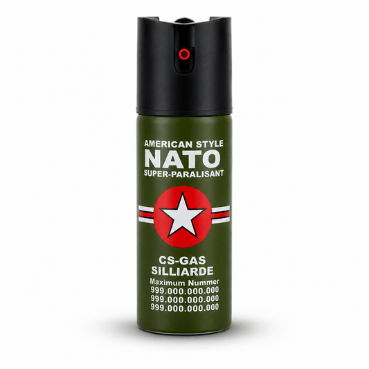Pfefferspray NATO CS-GAS 60 ml – Selbstverteidigungsspray mit Jet-Düse bis 3 m