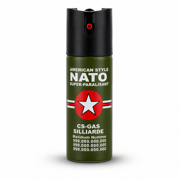 Pfefferspray NATO CS-GAS 60 ml – Selbstverteidigungsspray mit Jet-Düse bis 3 m