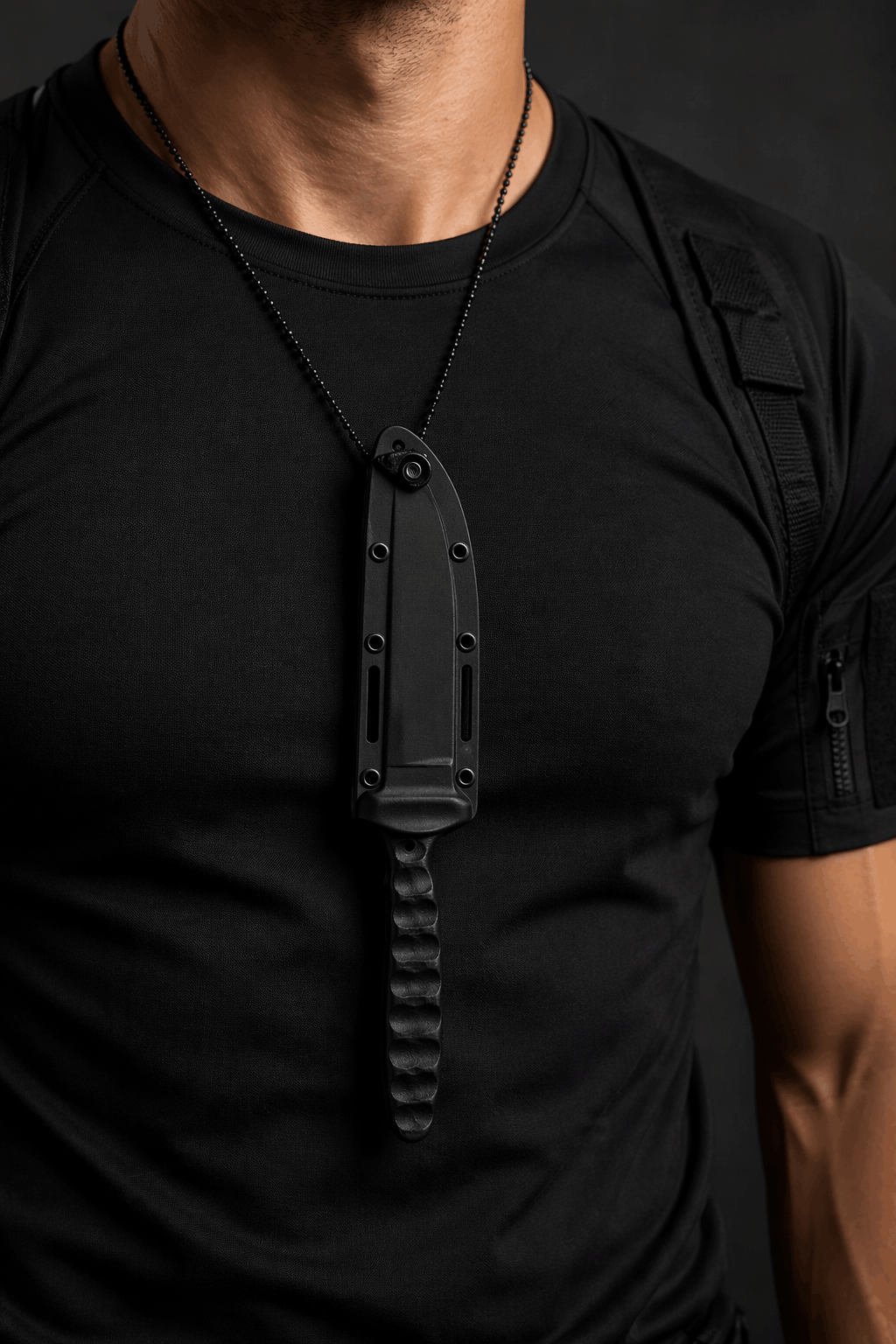 Halsmesser SPIKE mit Scheide und Kette – kompakt EDC