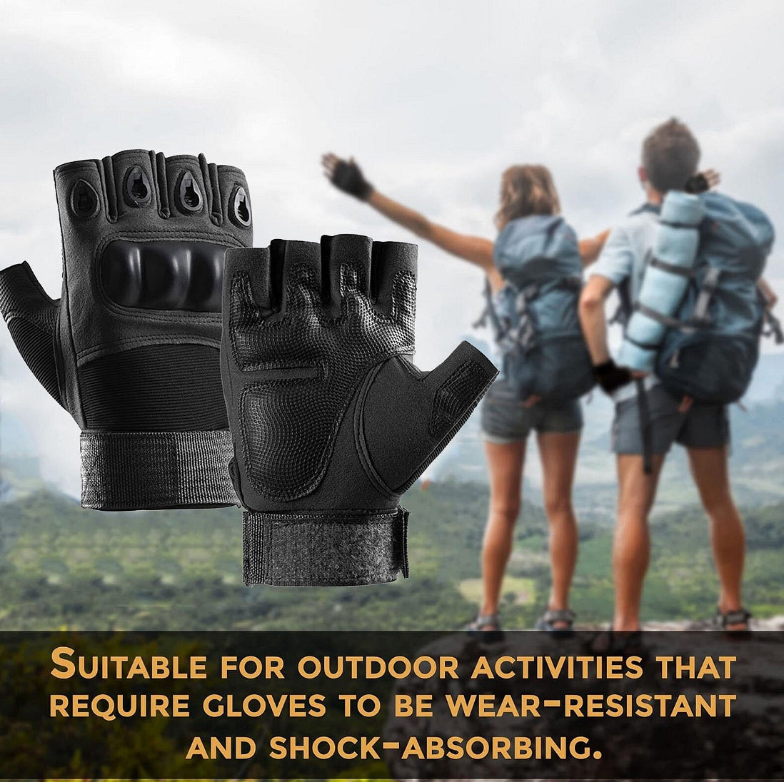 Taktische Fingerlose Handschuhe mit Protektoren