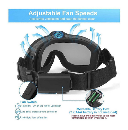 Taktische Schutzmaske, Brille mit eingebautem Ventilator, Anti-Beschlag