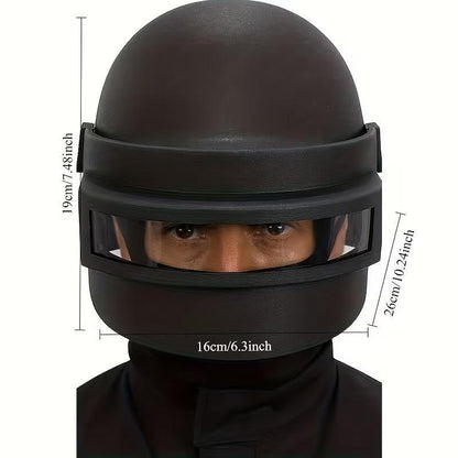 Taktischer Schutzhelm mit Visier – SWAT-Stil, schwarz