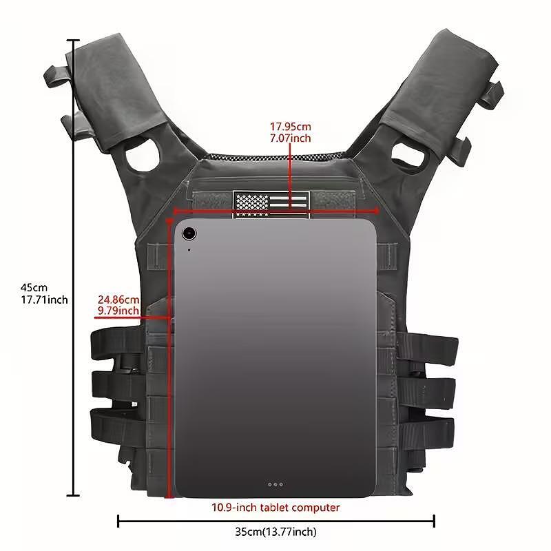 Taktische Weste Plate Carrier, MOLLE-System, verstellbar
