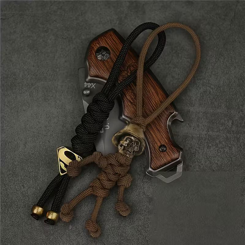 Taktischer Paracord-Schädel-Soldat Schlüsselanhänger